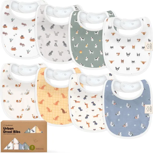Miniatura 41 de Paquete de 8 baberos orgánicos para bebés niños, niñas - baberos de algodón suave para babear y dentición para bebé niña y niño, extra absorbentes