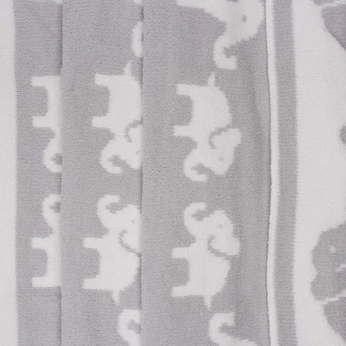 Miniatura 4 de Manta de chenilla para bebé, manta de felpa suave, elefantes grises (30 x 40 pulgadas)