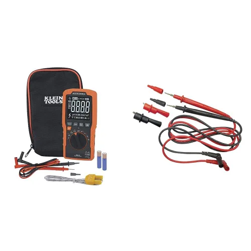 Miniatura 9 de Klein Tools Multímetro MM450, medidor digital delgado, TRMS de rango automático, voltaje AC/CC de 600V, corriente, resistencia, temperatura