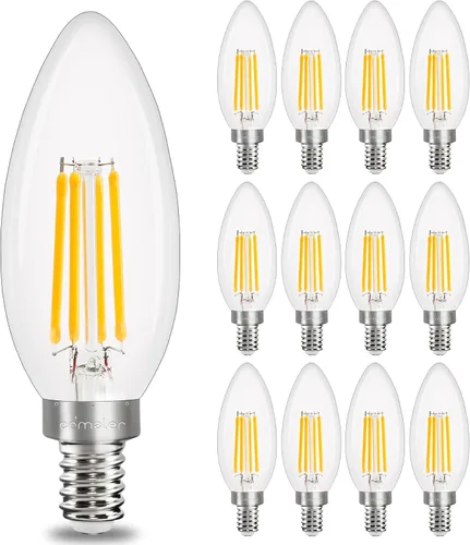 Miniatura 8 de comzler Bombilla LED E12 para candelabro regulable, bombilla de lámpara de araña 2700K blanco cálido, equivalente a 40W, bombillas tipo B