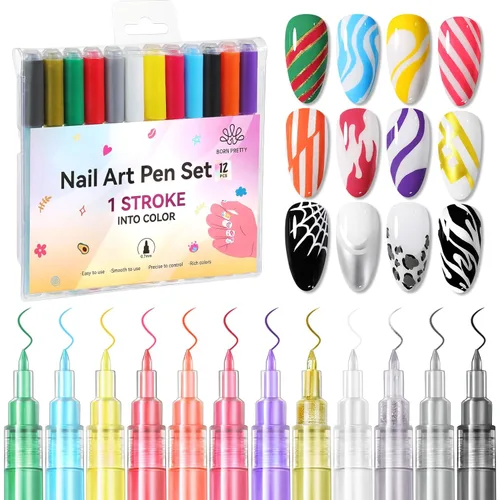 Miniatura 11 de Born Pretty Juego de placas de estampado de uñas, flores a cuadros, hojas, encaje, placas de imagen de arte de uñas de primavera a invierno, kit