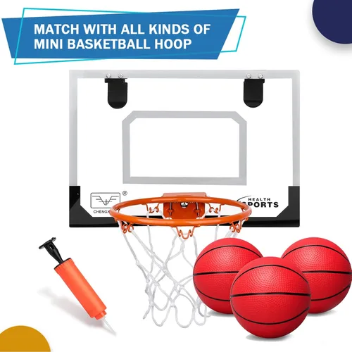Miniatura 4 de Umnodobn Mini baloncesto para interior, mini aro de baloncesto de 7 pulgadas, de goma suave, juguete de repuesto para niños y adultos, pelota