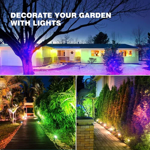 Miniatura 8 de Luces de paisaje de bajo voltaje RGB+W con control remoto, 5 W, 12 V, iluminación de paisaje, LED, 16 focos que cambian de color, luces impermeables