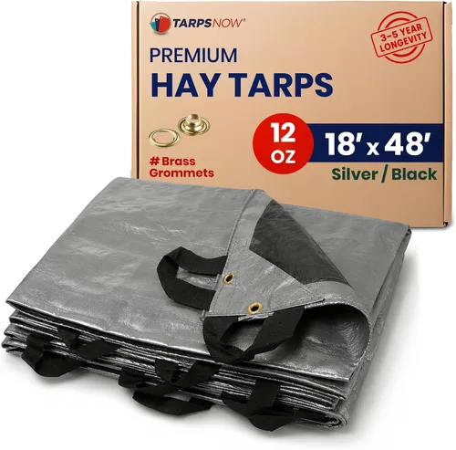 Miniatura 13 de Tarps Now Lona de heno impermeable resistente de 25 x 33 pies Cubierta de lona de polietileno multiusos de 12 mil Ojales de latón #2