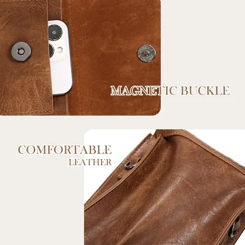 Miniatura 7 de INICAT Bolsos cruzados pequeños para mujer de cuero sintético para teléfono celular con ranuras para tarjetas