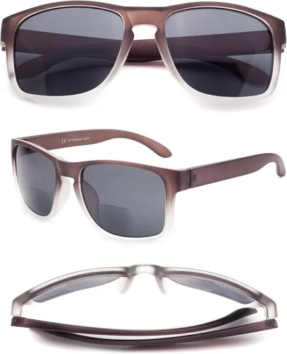 Miniatura 7 de Lentes de sol bifocales para hombre, envolventes deportivos, lectores de sol, de gran tamaño, sin línea, lentes de lectura bifocales con protección
