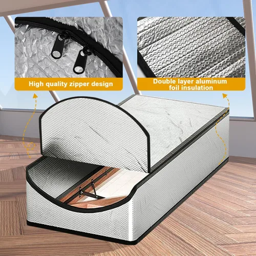 Miniatura 2 de Cubierta de aislamiento para escalera de ático - Puerta de escalera de ático premium que ahorra energía con toldo desplegable con cremallera 25 x 54