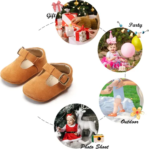 Miniatura 58 de Felix & Flora Zapatos de bebé de suela suave - Zapatos de bebé para caminar, mocasines, suela de goma, zapatos de cuna