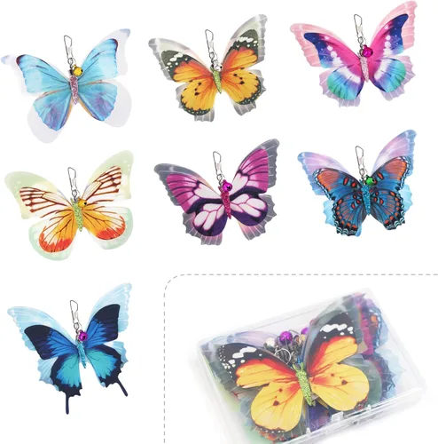 Miniatura 7 de SONGWAY Recambios de varita de juguete para gatos, 6 piezas de repuesto de juguetes para gatos peludos en forma de insecto, juguetes interactivos