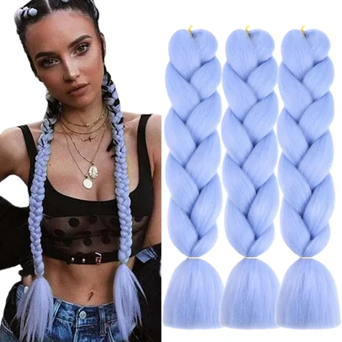 Miniatura 41 de Beige (613) Cabello trenzado 6 paquetes de extensiones de cabello sintético de 24 pulgadas, extensiones de cabello trenzado Jumbo Ombre trenzado