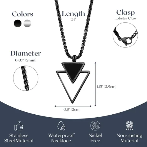 Miniatura 34 de Galis Collar para hombre, collar de cadena de plata de acero inoxidable de alta calidad para hombres, no se deslustra, cadenas para hombres