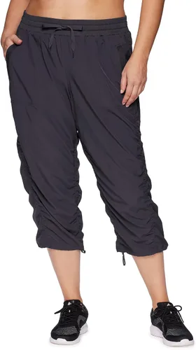 RBX Pantalón capri tejido ligero con cordón para mujer, talla grande