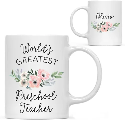 Miniatura 15 de Andaz Press Taza de café personalizada de 11 onzas, taza ejecutiva de relaciones públicas más grande del mundo, flor de anémona rosa, 1 paquete
