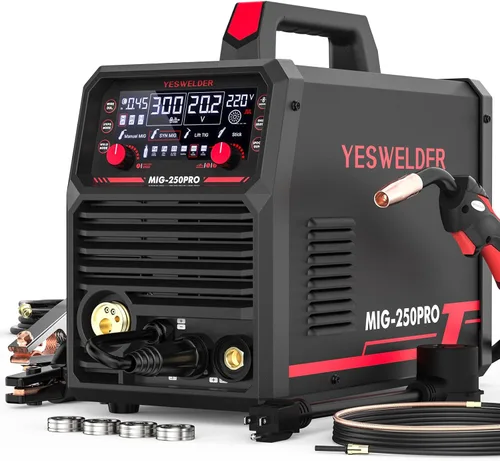 Miniatura 10 de YESWELDER Soldador MIG-205DS PRO MIG, 200Amp 110/220V Máquina de soldadura MIG de doble voltaje, 5 en 1 Gas MIG/Flux Core MIG/Spool Gun MIG/Spool