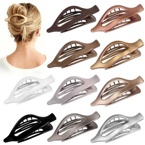 Miniatura 12 de Sisiaipu 10 pinzas planas para el cabello para mujer, pinzas de concordia francesa para cabello grueso y fino, pasadores con pico de pato