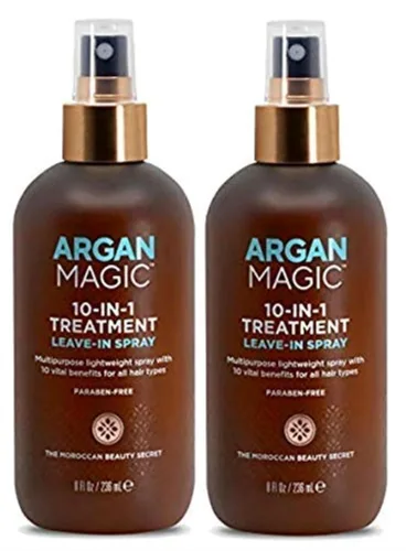 Miniatura 7 de Argan Magic Tratamiento capilar 10 en 1 y estilizador multiusos sin enjuague en aerosol para todo tipo de cabello, fabricado en Estados Unidos, sin