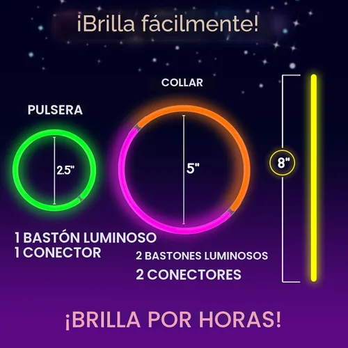 Miniatura 4 de JICUICUI Paquete a Granel de Barras Luminosas para Fiestas - Ultra Brillantes 50 unidades que Brillan en la Oscuridad Artículos para Fiestas