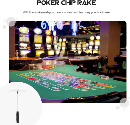 Miniatura 5 de ibasenice Rake telescópico de la viruta del póker que recoge la barra 27 pulgadas Metal plástico poker Chip colector para juegos y uso doméstico