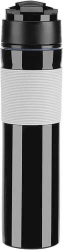 Botella de prensa de café, taza portátil de 11.8 fl oz para té y café, botella de café, taza de viaje, taza de agua, taza de café, taza de agua Negro