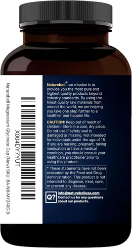 Miniatura 6 de Paquete de 2 glicinatos de magnesio de 500 mg, 480 cápsulas, 100 % quelado para una máxima absorción, suplemento mineral biodisponible para la salud