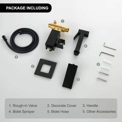 Miniatura 9 de SHAMANDA Rociador de Bidé de Agua Tibia para Inodoro con Válvula de Instalación en Bruto de Latón Caliente y Fría, Juego de Accesorio de Bidé Manual