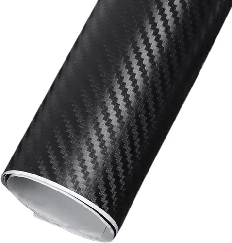 Película de vinilo de fibra de carbono 3D de 50 pulgadas x 4 pulgadas, impermeable, para auto, color negro