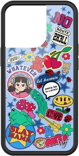 Miniatura 40 de Fundas Wildflower - Compatibles con Apple iPhone 13 Pro Protector de goma negro, certificado de prueba de caída de 4 pies, propiedad de mujeres