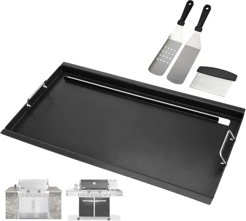 Miniatura 20 de Inserto de parrilla de tamaño completo para parrillas de gas Weber Genesis II 400 Series, parrilla plana de 6789 con asas para parrillas de gas