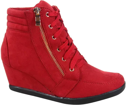 Miniatura 2 de FZ-Peggy-56 - Zapatillas de deporte para mujer, con puntera redonda, con cordones, Rojo, 6