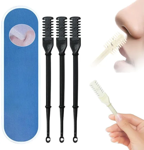 Cortador de vello nasal 2 en 1 mejorado, herramienta de eliminación de vello de fosa nasal de doble cara, recortadora manual de vello de nariz