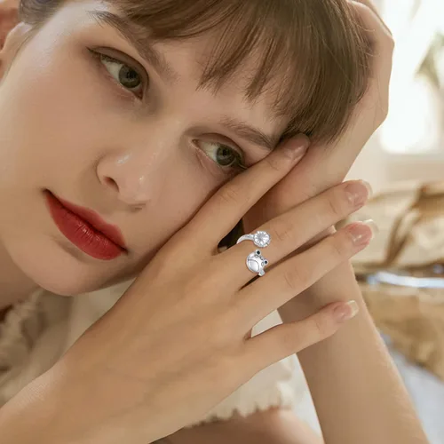 Miniatura 5 de Anillo de plata de ley para ansiedad de rana, serpientegato