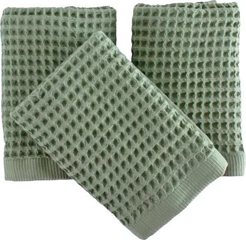 Miniatura 19 de PÜSKÜL Toalla de Cocina de Gofre Orgánico 100% Algodón Turco Juego de 3 Gris Oscuro - Toallas de Mano de 32x16 Pulgadas de Calidad Premium, Suave
