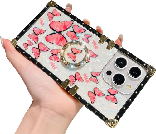 Miniatura 38 de Bonita funda compatible con Samsung Galaxy S22 Ultra, soporte plegable de lujo con diseño de mariposa brillante para mujeres y niñas, funda Blanco