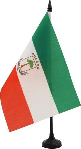 Miniatura 204 de AZ FLAG Sierra Leone Bandera de mesa 5'' x 8'' - Bandera de escritorio de Sierra Leona 21 x 14 cm - Bastón y base de plástico negro