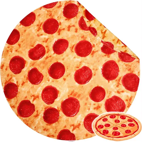 Bnuitland Manta de pizza divertida de 71 pulgadas, 300 GSM Manta gigante de doble cara, novedosa y realista de comida con bolsa para adultos y Rojo