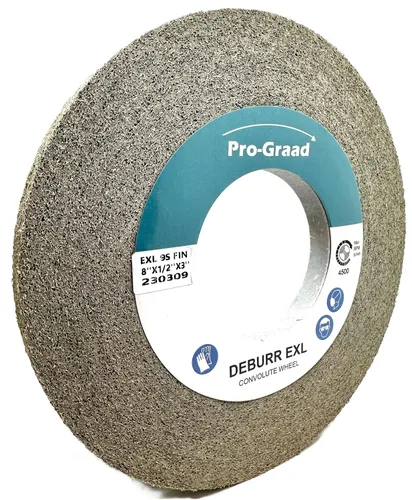 Miniatura 12 de EXL Rueda de Desbarbado - 6" x 1" x 1" 8S Fino - Carburo de Silicio - Rueda para Desbarbado, Acabado y Pulido de Metal - Convoluta - 09549-1 Pack