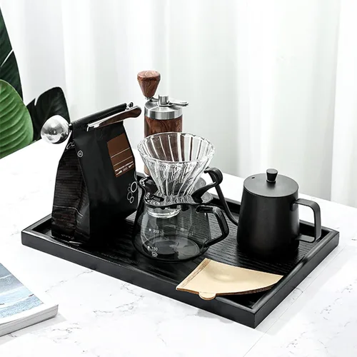 Miniatura 4 de Bandeja extra grande de madera maciza de 16 x 11 pulgadas para servir té, mesa de café, aperitivos, comidas, plato de servir, cocina, fiesta, bar