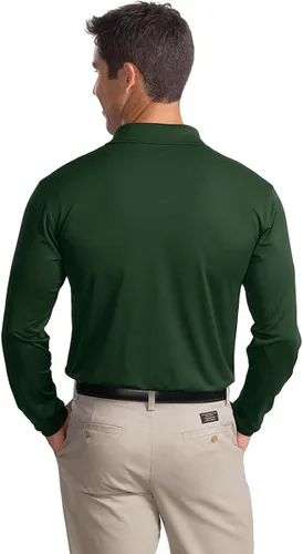 Miniatura 3 de SPORT-TEK Polo de manga larga Micropique Sport Wick para hombre