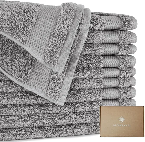 Miniatura 22 de BIOWEAVES 100% Algodón Orgánico 700 GSM Suave Juego de Toallas Premium de 6 Piezas Certificado GOTS, 2 Toallas de Baño, 2 Toallas de Mano y 2 Paños
