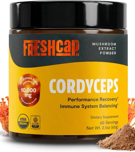 Miniatura 13 de FreshCap Mushrooms Suplemento de melena de leones en polvo, 14,000 mg, extracto de melena de león, suplemento de hongos para concentración
