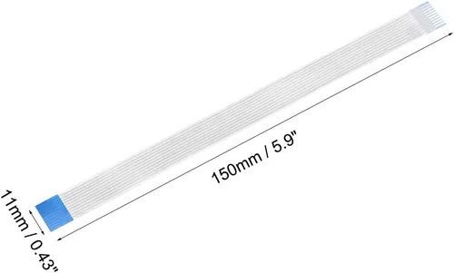 Miniatura 3 de uxcell Cable plano flexible, 5.906 in, 0.039 in, 10 pines, FPC FFC, cable de cinta flexible para TV LCD, audio para automóvil, reproductor de DVD