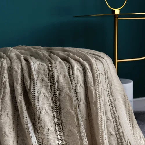 Miniatura 2 de jinchan - Manta ligera de punto trenzado tipo suéter, regalo para todo el año, para interiores y exteriores, para viajes, para sofá, cama, sillón