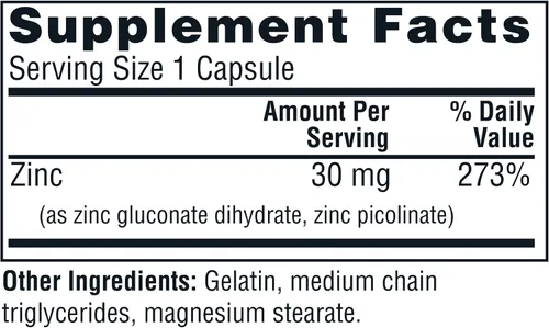 Miniatura 2 de Twinlab Zinc Caps - Suplementos de zinc para apoyar la salud saludable de la piel y la salud inmunológica - 30 mg, 100 cápsulas (paquete de 2)