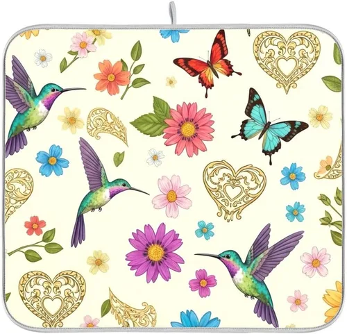 Miniatura 17 de Tapete de secado de platos de calabaza de otoño con girasol para encimera de cocina, absorbente, almohadilla de microfibra para secar platos