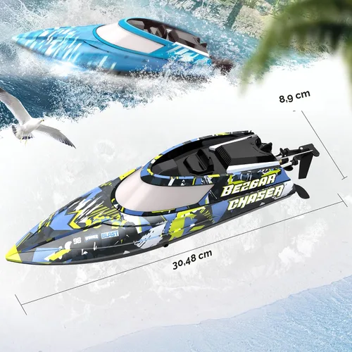 Miniatura 6 de BEZGAR TX2P1 - 2 paquetes de 12 pulgadas de velocidad rápida de 30 KPH con una maleta portátil para lagos y piscinas y agua salada, juguetes