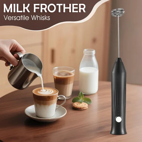 Miniatura 2 de Espumador de leche recargable de mano, batidor eléctrico para café, desmontable con 2 batidores de acero inoxidable, batidora de mano para lattes