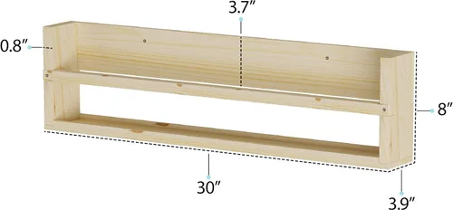 Miniatura 3 de Polynez - Estantes flotantes de 30 pulgadas para guardería y niños, juego de 2 estantes de pared multiusos sin terminar
