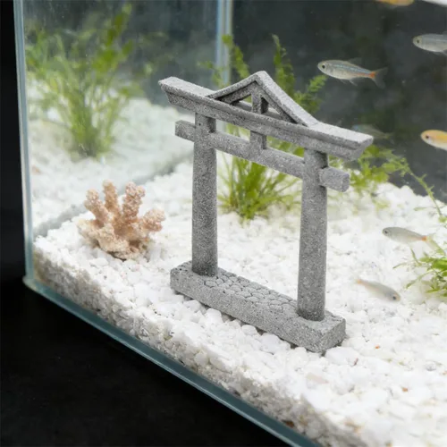 Miniatura 5 de livelyfish Decoraciones japonesas para pecera, decoración asiática de acuario Torii, adorno de puerta de Torii, santuario japonés, pagoda oriental