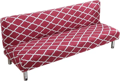 Miniatura 36 de MIFXIN Funda elástica para sofá cama sin brazos, funda de elastano para futón, plegable, sin reposabrazos, protector de muebles para sofá cama