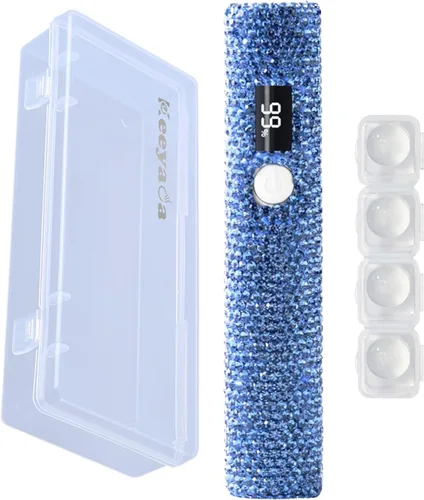 Lámpara de uñas UV de mano con diamantes de imitación brillantes, lámpara LED portátil de 3 W, secador de uñas USB recargable inalámbrico con sello